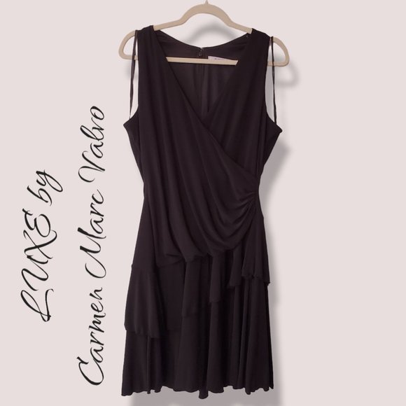 Carmen Marc Valvo Dresses & Skirts - Luxe by Carmen Marc Valvo Faux Wrap Cocktail Dress